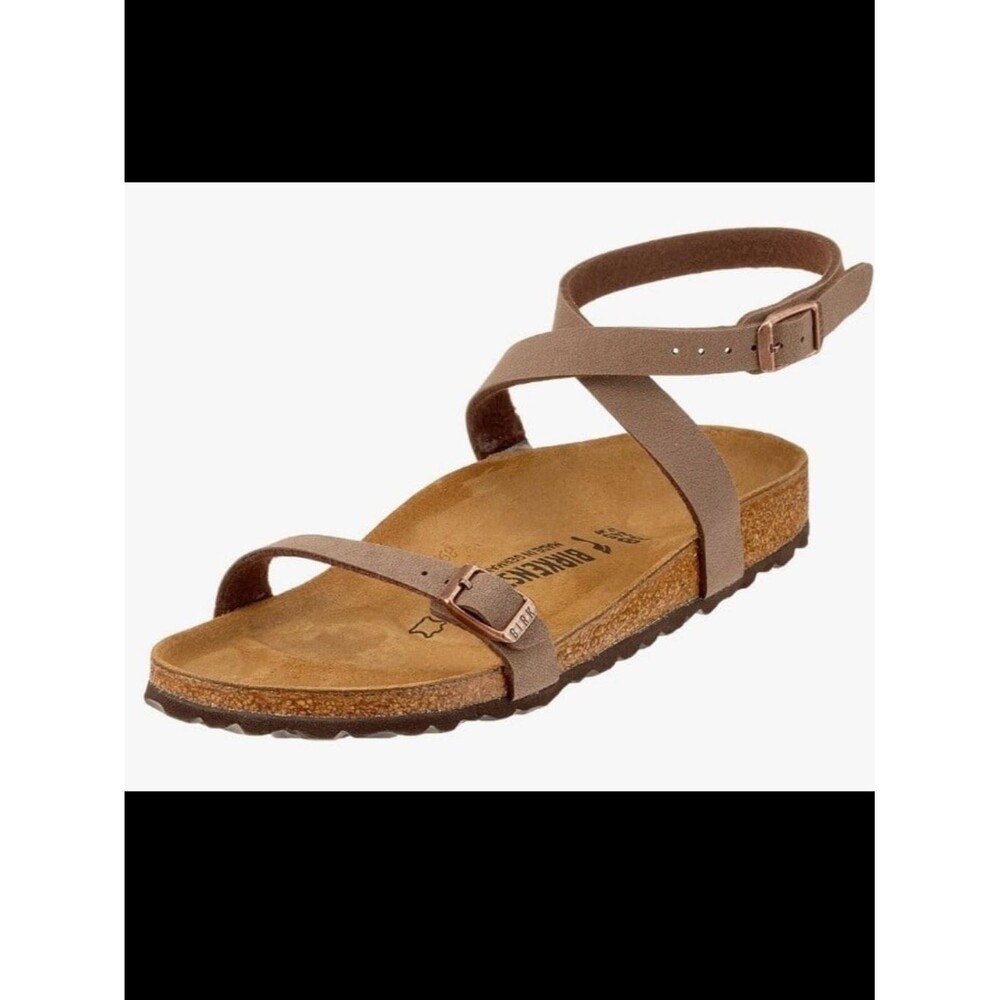 Birkenstock Daloa Strappy Mocca Soft Sole Cork Buckle Sandals Sz 39